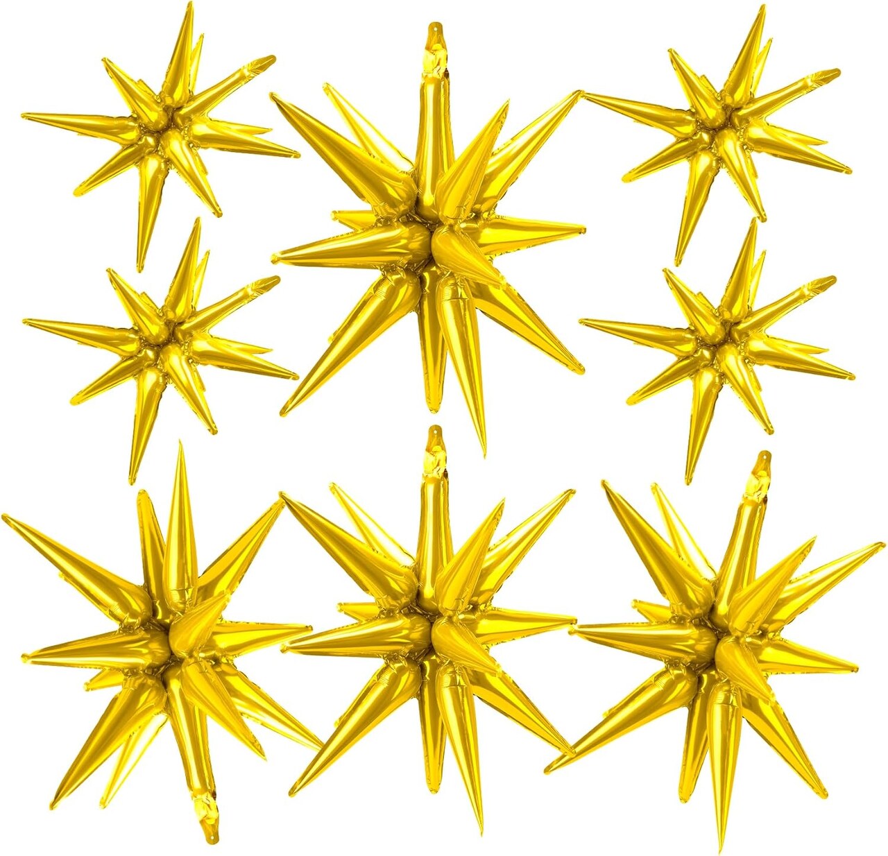 Gold Star Balloons 8 Pcs Different Sizes Metallic Foil Arch Glitter Party Decorations for Bachelorette Wedding